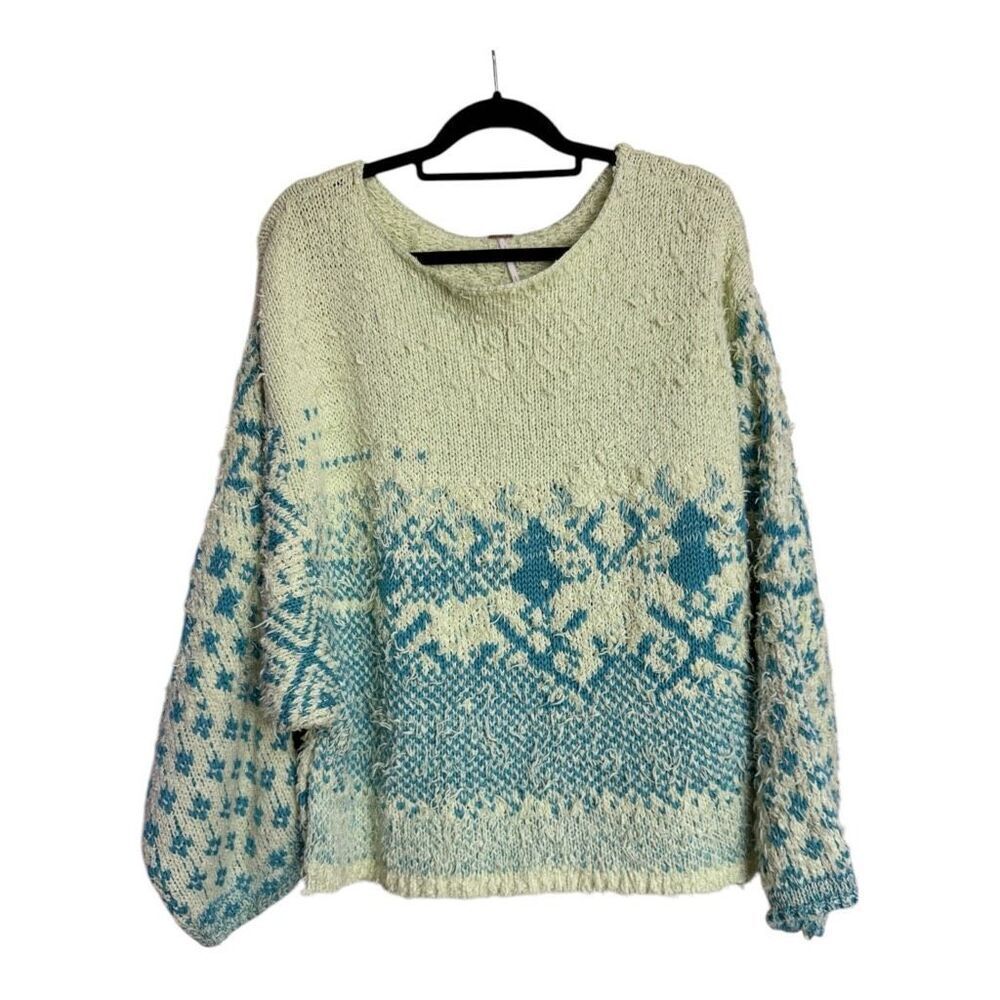 Free People Top Womens Size S Multicolor Knit Pullover Sweater Boho Oversized - Picture 1 of 10